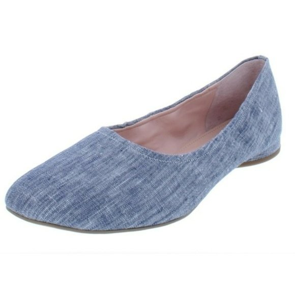 Avec Les Filles Shoes - Avec Les Filles Myrina Slub Slip-on Ballet Flats Blue -7.5